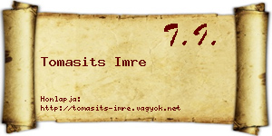 Tomasits Imre névjegykártya