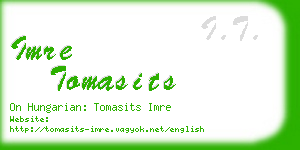 imre tomasits business card